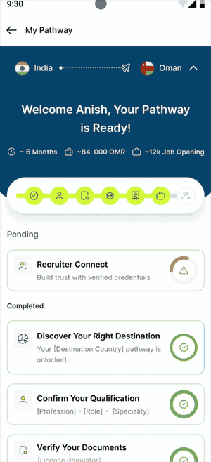 The TrueProfile app sharing a completed profile with recruiters